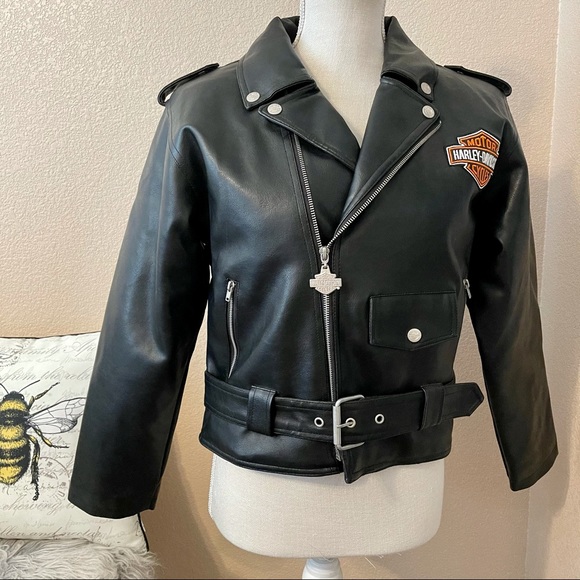 Harley Davidson women’s moto faux leather jacket M - Picture 3 of 10